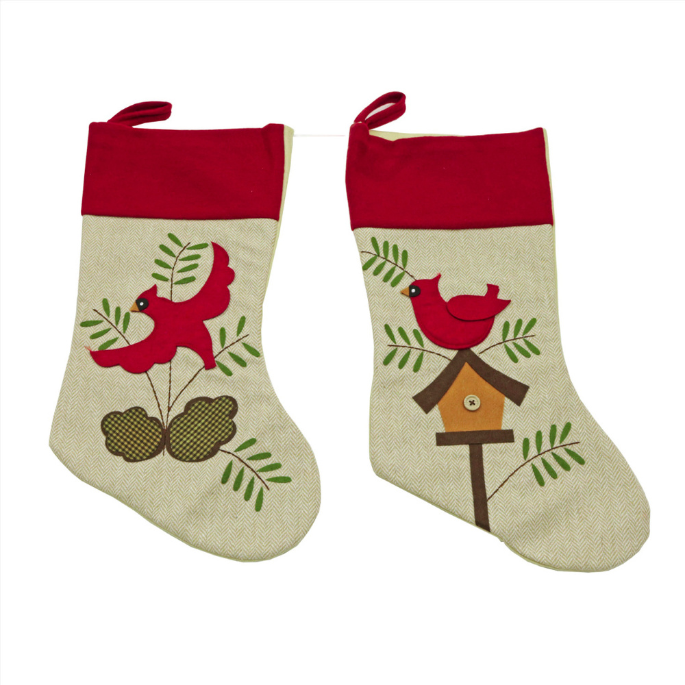 NWT Cardinal Christmas Tree Stockings set of 2